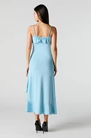 Ruffle Asymmetrical Midi Dress
