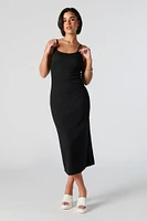 Ribbed Scoop Neck Bodycon Midi Dress