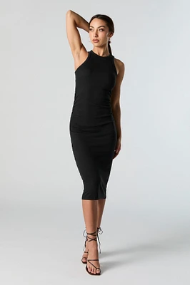 Ribbed Crewneck Bodycon Midi Dress