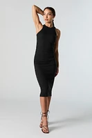 Ribbed Crewneck Bodycon Midi Dress