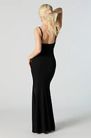 Sparkle Surplice Slit Maxi Dress