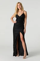 Sparkle Lace Maxi Wrap Dress