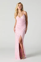 Sparkle Lace Maxi Wrap Dress
