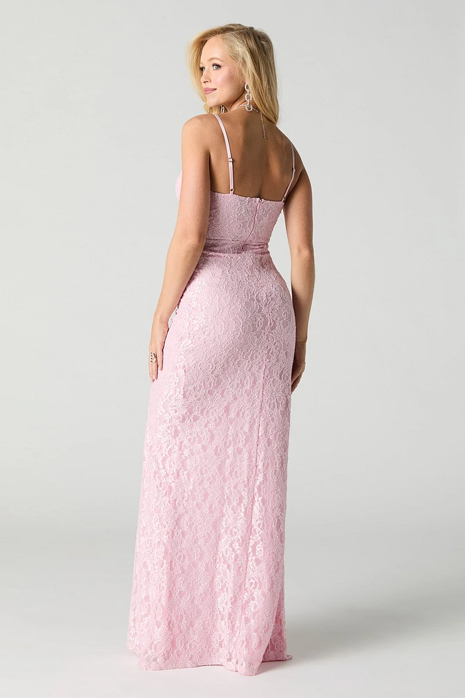 Sparkle Lace Maxi Wrap Dress