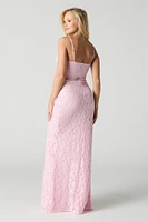 Sparkle Lace Maxi Wrap Dress