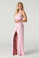 Sparkle Lace Maxi Wrap Dress