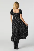 Milkmaid Floral Midi Dress