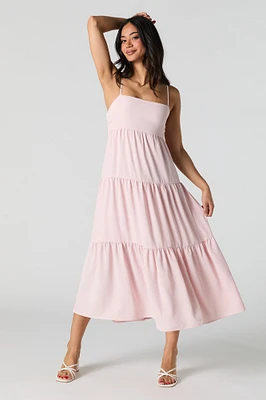 Cut-Out Back Tiered Midi Dress