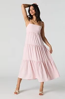 Cut-Out Back Tiered Midi Dress