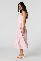 Cut-Out Back Tiered Midi Dress