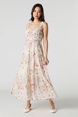 Chiffon Smocked Tiered Maxi Dress