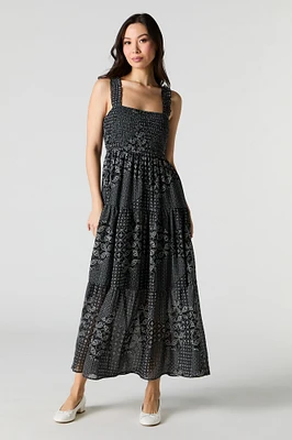 Chiffon Smocked Tiered Maxi Dress