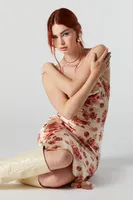 Floral Satin Slip Dress