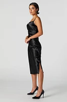 Solid Satin Slip Dress