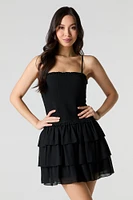 Minirobe volantée smockée