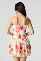 Smocked Ruffle Tiered Mini Dress