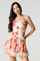 Smocked Ruffle Tiered Mini Dress
