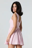 Lace Trim Mini Dress