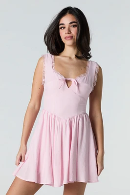 Lace Trim Mini Dress