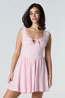 Lace Trim Mini Dress