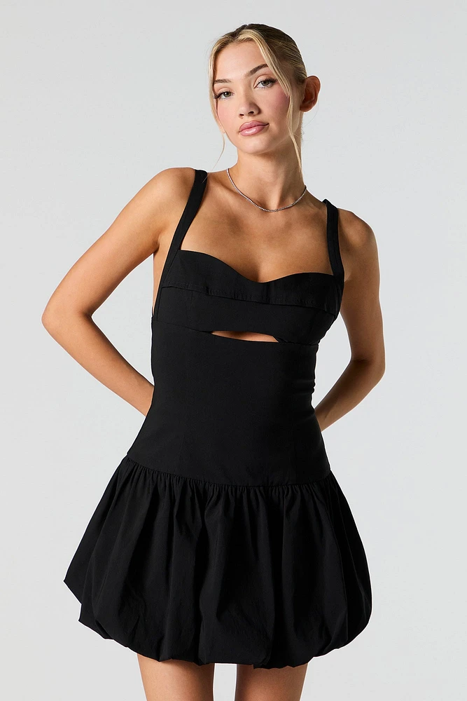 Sweetheart Cut-Out Bubble Hem Mini Dress