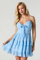 Crinkle Ruffle Tiered Mini Dress