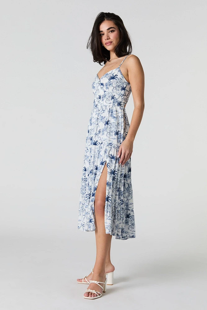 Sweetheart Tie Back Midi Dress