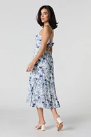 Sweetheart Tie Back Midi Dress