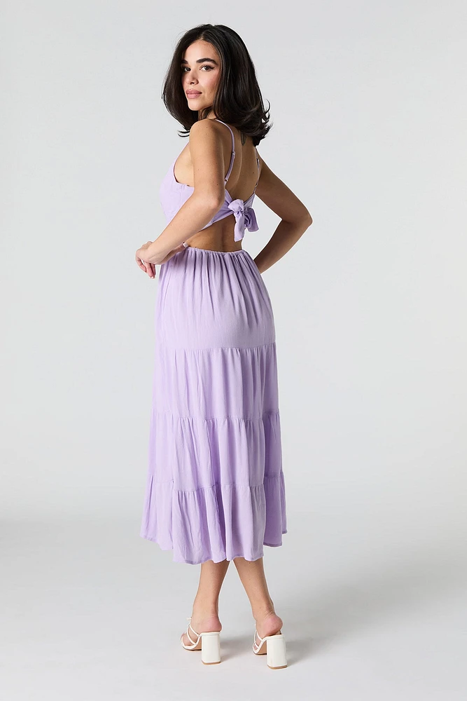 Sweetheart Tie Back Midi Dress