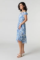 Off Shoulder Tiered Midi Dress