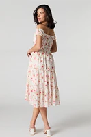 Off Shoulder Tiered Midi Dress