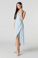 Robe midi fleurie avec fente latérale