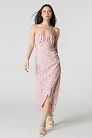Floral Side Slit Midi Dress