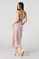 Floral Side Slit Midi Dress