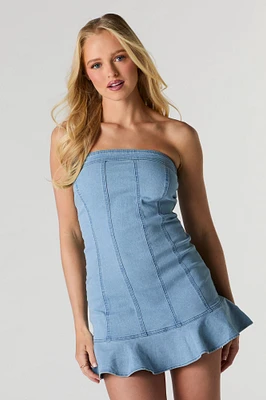 Mini Denim Tube Dress