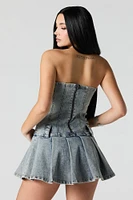 Denim Strapless Mini Dress