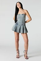 Denim Strapless Mini Dress