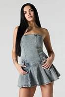 Denim Strapless Mini Dress