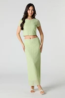 Floral Lace Short Sleeve Crop Top