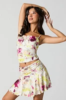 Ruched Waist Mini Skort