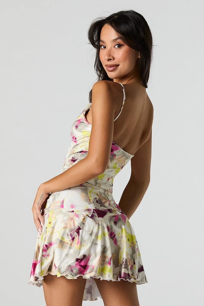Ruched Waist Mini Skort