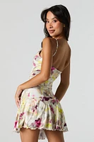 Ruched Waist Mini Skort