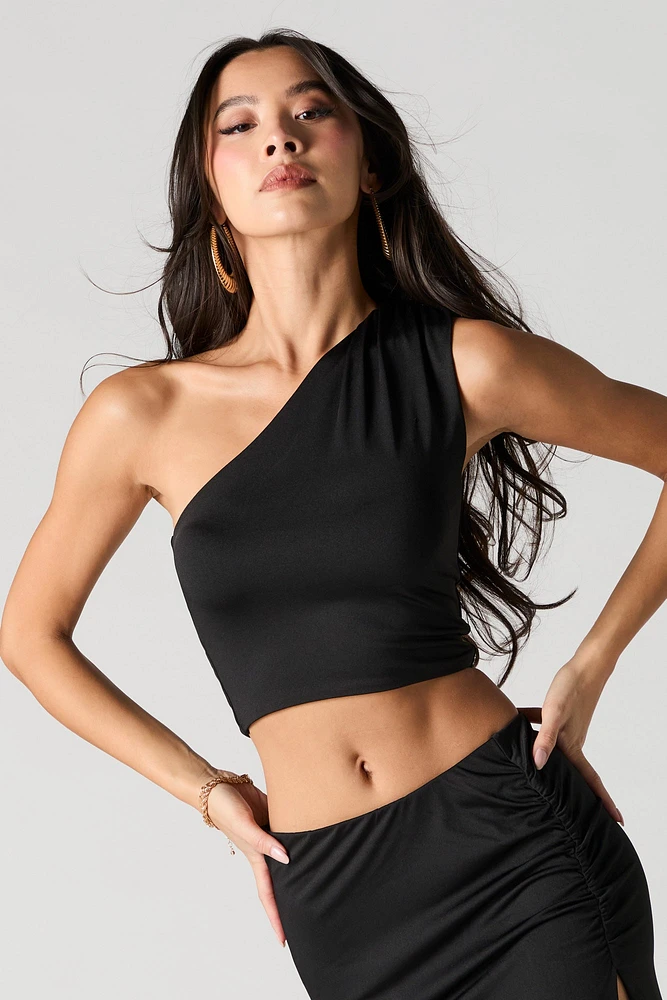 Contour One Shoulder Crop Top