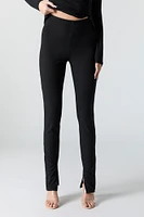 Ribbed Slit Legging