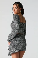 Drawstring Asymmetrical Mini Skirt