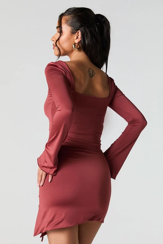 Drawstring Asymmetrical Mini Skirt