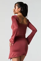 Drawstring Asymmetrical Mini Skirt