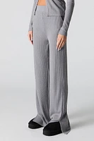 Pantalon en tricot côtelé à jambe large