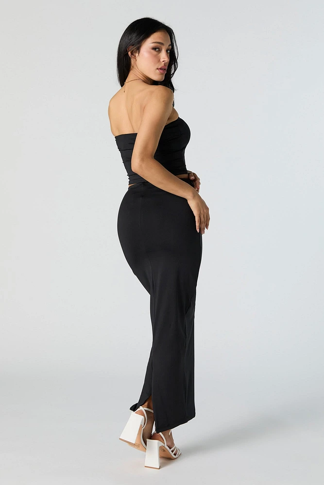 Contour Slit Back Maxi Skirt