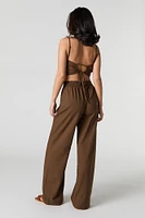 Linen Pleated Wide Leg Pant